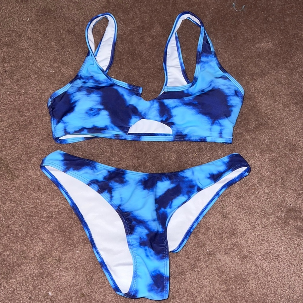 SHEIN size M tie dye blue bikini